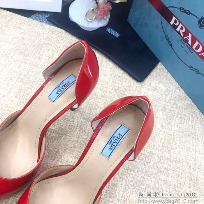 PRADA普拉達 2019專櫃春夏主打系列 口紅風系列 春夏時尚 高跟單鞋  ljl1024